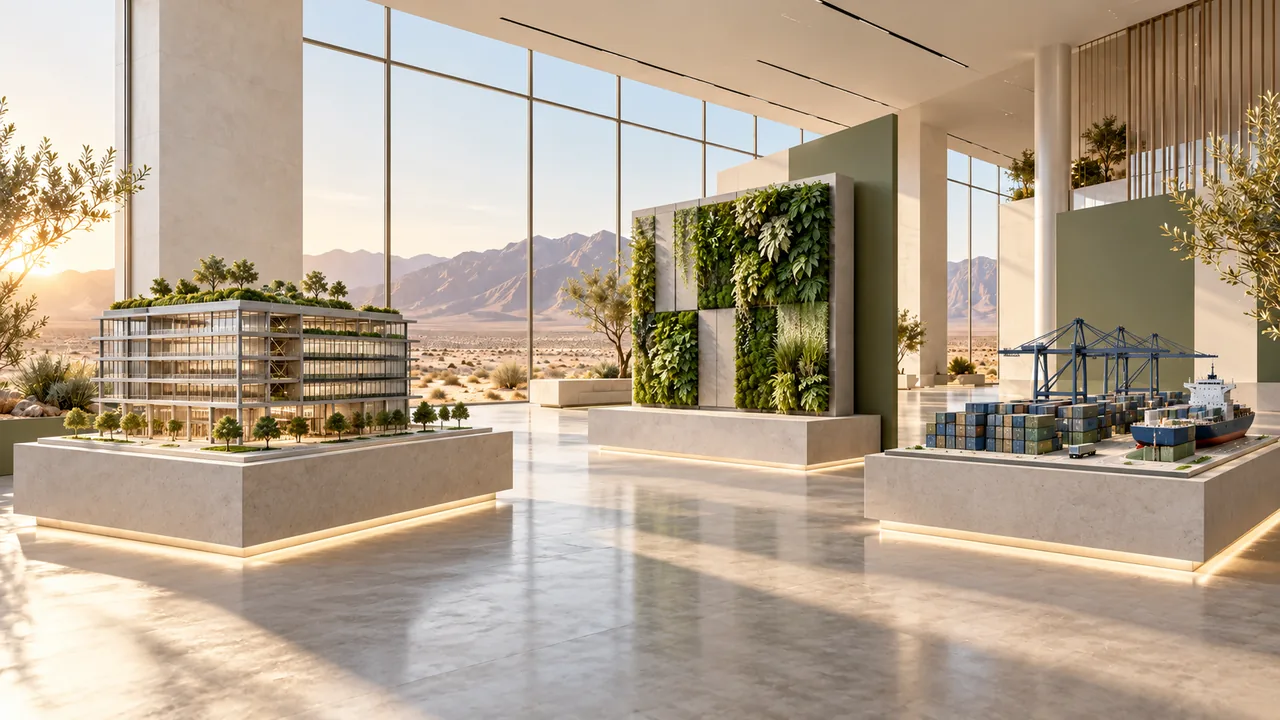 Concept showroom for green buildings and international supply chains